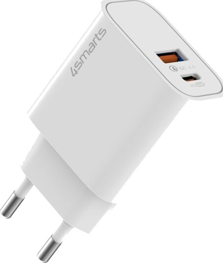 4Smarts Duos GaN hurtiglader 30W PD USB-C/USB-A Hvit