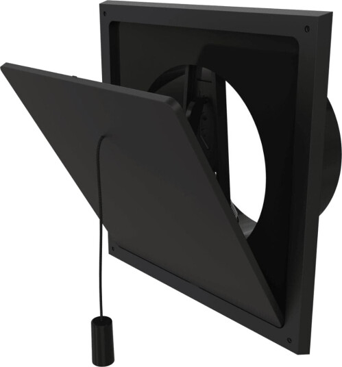 Flexit Klaffventil med stuss 125 K sort - 49226