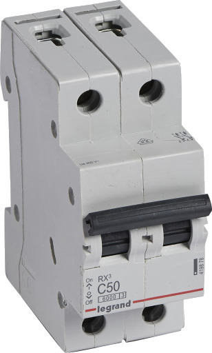 Legrand 6 stk RX³ MCB automatsikring C50 2P 2M 6kA