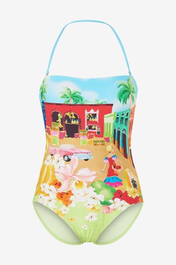 Seafolly - Badedrakt Bandeau One Piece - Flerfarget