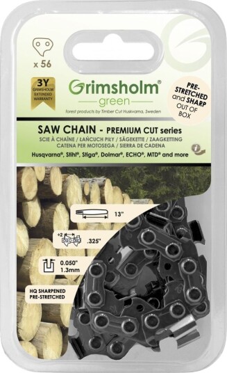 Grimsholm 13" 56dl .325" 1.3mm Premium Cut Motorsågskedja
