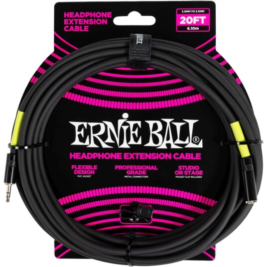 Ernie Ball 6425 Headphone Ext. Cable 6m, 3.5 Mm Hunn - 3.5 Mm Hann