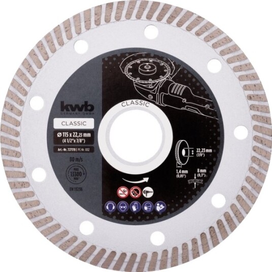 Kwb 727570 Skjæreskive Flat Senter Keramikk Marmor Porselen Fliser 1,4 Mm 12,5 Cm 2 Mm
