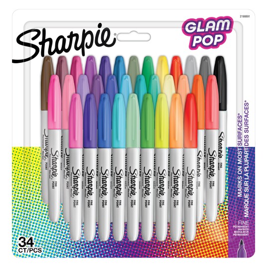 Sharpie Permanent Marker Fine Glam Pop 34-Blister 2198891