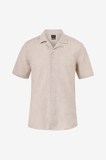 Only & Sons Skjorte onsCaiden SS Solid Resort Linen Shirt Grå Only & Sons Skjorte onsCaiden SS Solid Resort Linen Shirt Grå