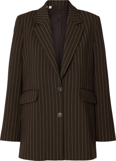 Selected Slwrita Ls Relaxed Blazer Pin Stri Noos Brown 34