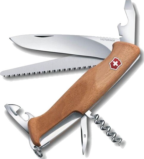 Victorinox Ranger Wood 130mm Multifunksjonell Lomm kniv i Valnøtt Victorinox Ranger Wood 130mm Multifunksjonell Lomm kniv i Valnøtt