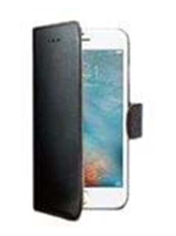 Celly Wally Flip-deksel i Knall Svart for iPhone 7/8/SE med Lomme for Kredittkort