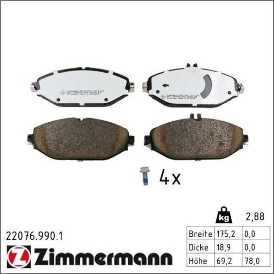 ZIMMERMANN 22076.990.1 Bremseklosser ZIMMERMANN 22076.990.1 Bremseklosser