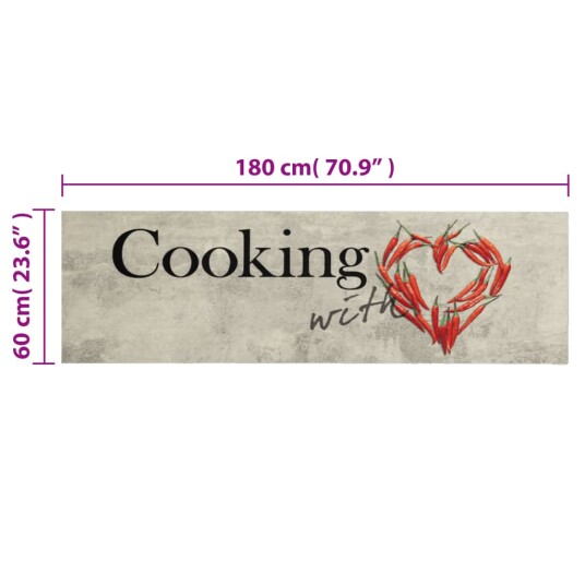  Kjøkkenteppe vaskbar Peper Cooking 60x180 cm fløyel 8721012919006