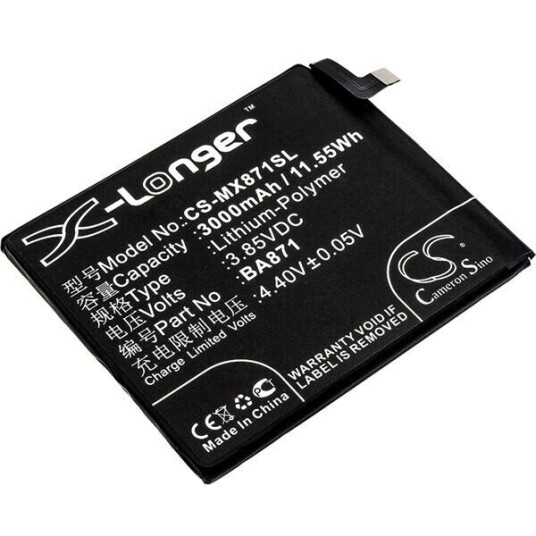 MeiZu 15 Lite batteri (3000 mAh 3.85 V, Sort) MeiZu 15 Lite batteri (3000 mAh 3.85 V, Sort)