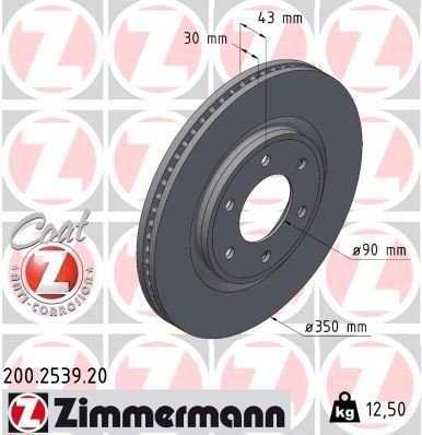 ZIMMERMANN 200.2539.20 Bremseskive