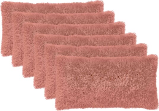 vidaXL Putetrekk 6 pcs HEERLEN Rosa 40 x 70 cm PV Fleece