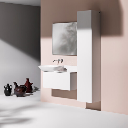 LAUFEN KARTELL HØYSKAP 130 CM HØYRE HVIT MATT