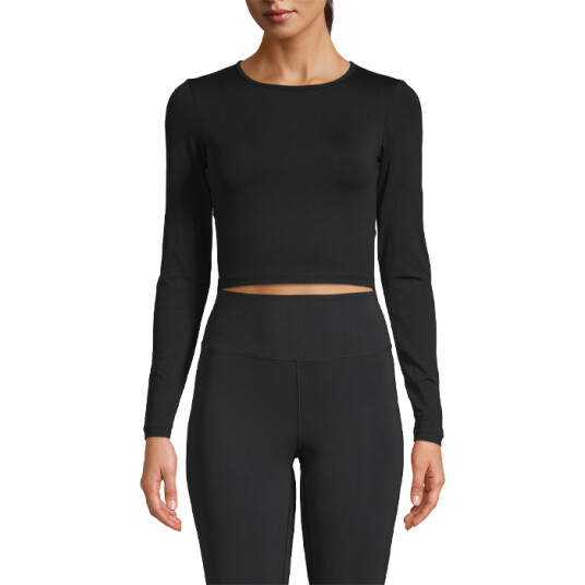 Crop Long Sleeve, Black Svart OS Crop Long Sleeve, Black Svart OS