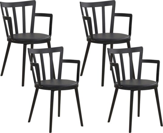 Matsalsstol Beliani Morill set om 4 Black -