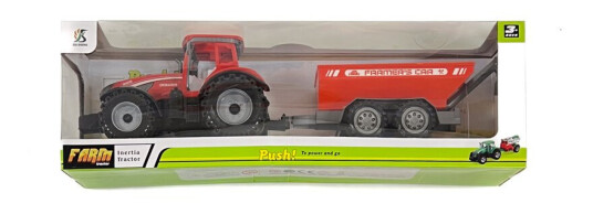 Traktor m/ tilhenger Rød