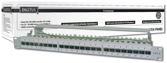 Digitus Patchpanel Grå Cat6a 1u