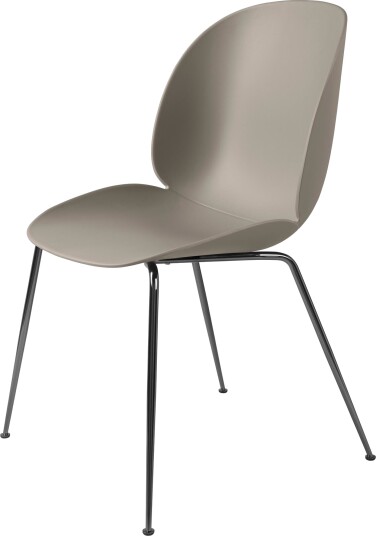 Gubi Beetle Spisestol Konisk Base Sort Krom/ Ny Beige