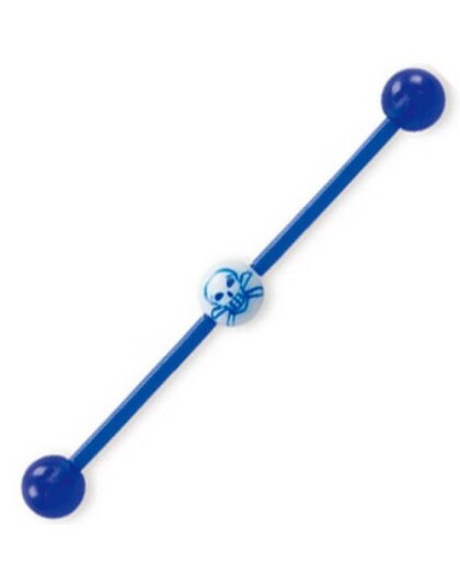 Aab Hated Skull Blå Ørebarbell Strl 1.6 x 44 mm med 6 mm kule