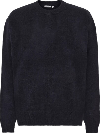 Knowledge Cotton Apparel Soufflé Yarn Sweater Navy S