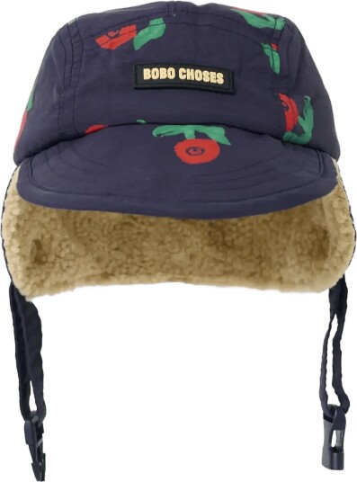 Bobo Choses Stamps Bloom All Over Winter Cap - NAVY - HEAD52