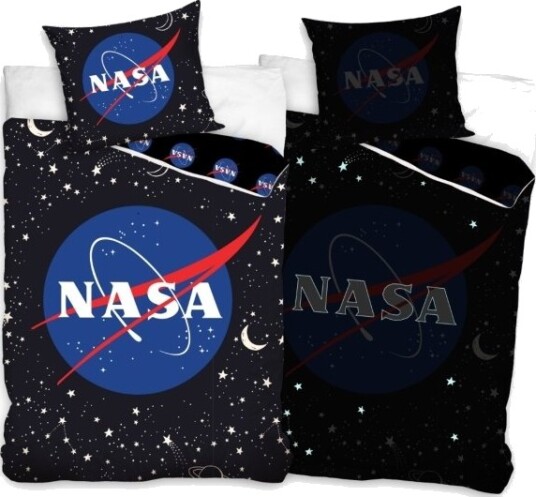 Nasa ""Glow In Dark"" Sengetøj 140X200 Cm 100 Procent Bomuld