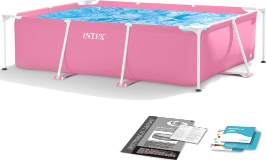 Stor rektangulær rammebasseng 220 x 150 cm INTEX 28266 Stor rektangulær rammebasseng 220 x 150 cm INTEX 28266