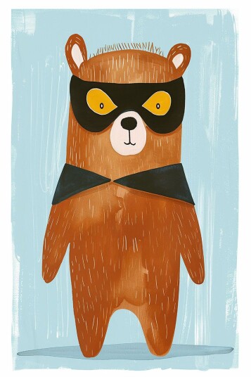 Namly Design Plakat Maskert Bjørn POSTERTLYHIQ Namly Design Plakat Maskert Bjørn POSTERTLYHIQ
