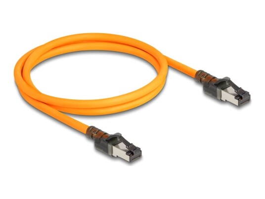 Delock Nettverkskabel Rj-45 Hann Til Rj-45 Hann 1 M 6.2 Mm S/Ftp Cat 6A Port Finder Function Usb-C Powered Halogenfri Oransje