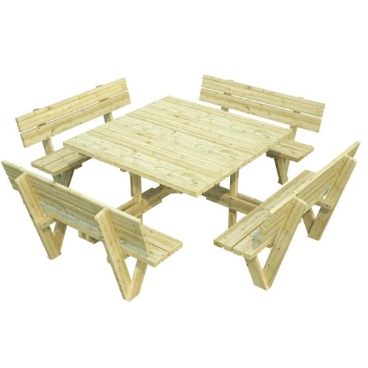 Palmako Benksett arthur m/rygg imp bordplate 129x129 cm Palmako Benksett arthur m/rygg imp bordplate 129x129 cm