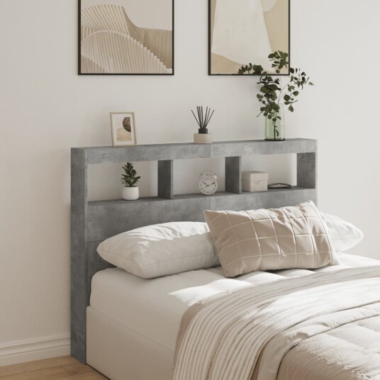  Hodegavl skap med LED betonggrå 140x17x102 cm 8721012465145