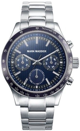 Mark Maddox Herreklokke HM7017 37 Classic Blå/Stål Ø42 mm