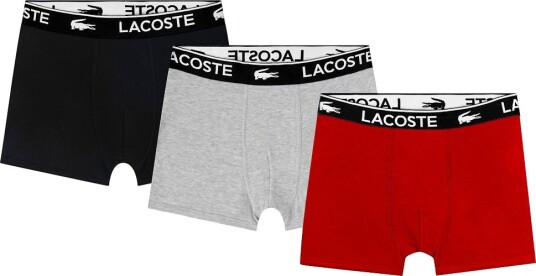 Lacoste Boxershorts 3 pack Navy/Rød/Grå Melert Lacoste 13 15 år 158 170 Boxershorts Blå