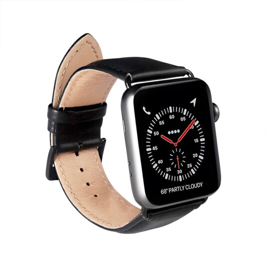 GEAR Buffalo Apple Watch (38/40/SE/41MM) GEAR Buffalo Rem i Ekte Skinn - Svart