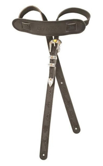 Gretsch Vintage Tooled Guitar Strap Svart Leather Gretsch Vintage Tooled Guitar Strap Svart Leather
