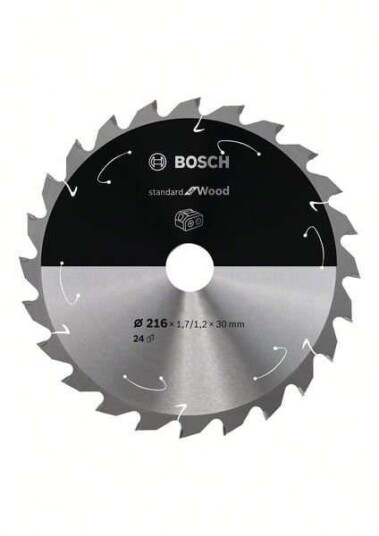 Bosch 216 mm Standard For Wood Sirkelsagblad 24 Tenner for Batteridrevne Sager Bosch 216 mm Standard For Wood Sirkelsagblad 24 Tenner for Batteridrevne Sager