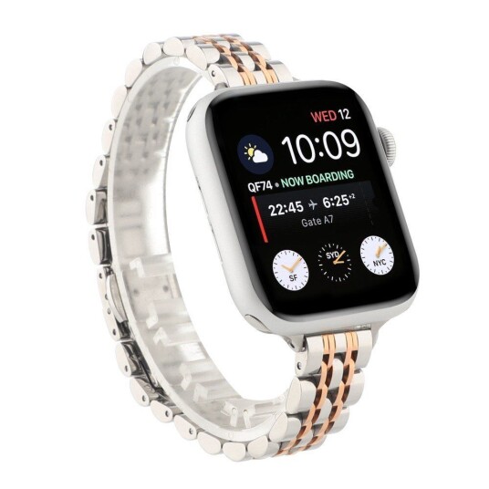 INCOVER Apple Watch (38/40/SE/41MM) Klokkerem i Rustfritt Stål - Sølv / Rosagull