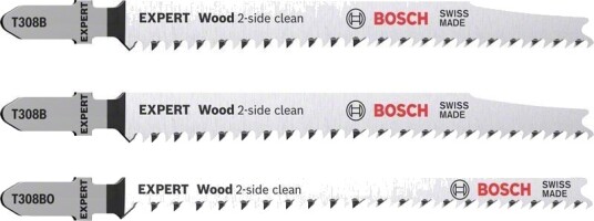 Bosch T308B Stikksagbladsett 3 Deler for Tre - 'Wood 2-Side Clean'