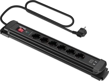 Andersson Surge protection 6-way with USB-ports 1,5m (12000A)