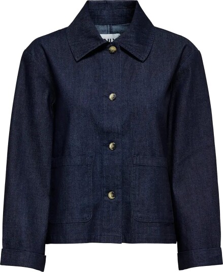 ONLY Onlashby Ls Shirt Jacket Dnm Qyt Navy M