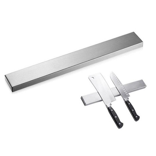 Magnetisk knivlist i rustfritt stål magnetisk knivholder for vegg med gjenbrukbar limstripe og holdbar magnetisk kraft rustbestandig kjøkken