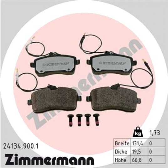 Bremseklosser sett ZIMMERMANN 24134.900.1