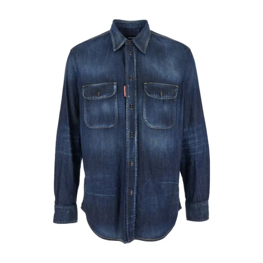 Dsquared2 Herre Skjorter Blå M Dsquared2 Herre Skjorter Blå M