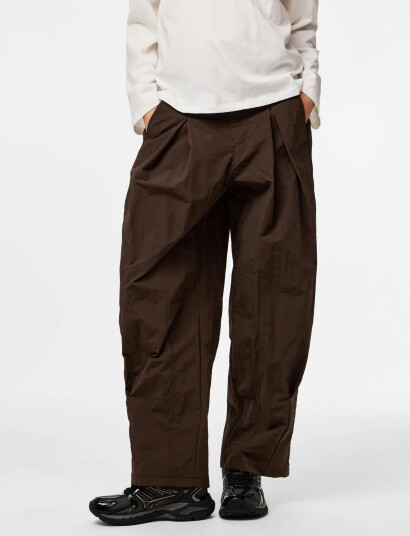Pieces Pcjabina Mw Barrel Pants Wvn D2D Brown XS