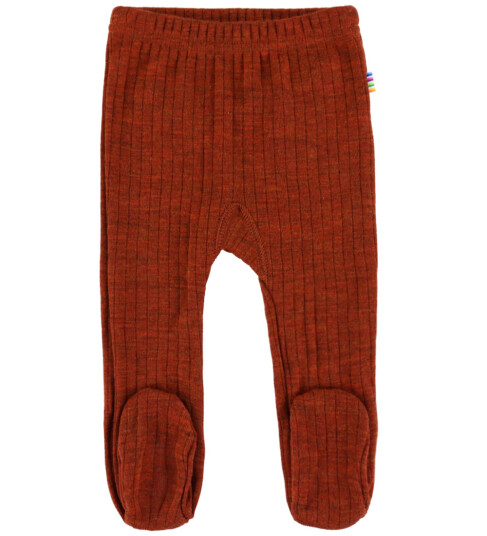 Joha Leggings m. Fot Ull Rib Rust 90 Leggings Ull Brun Rød Joha Leggings m. Fot Ull Rib Rust 90 Leggings Ull Brun Rød