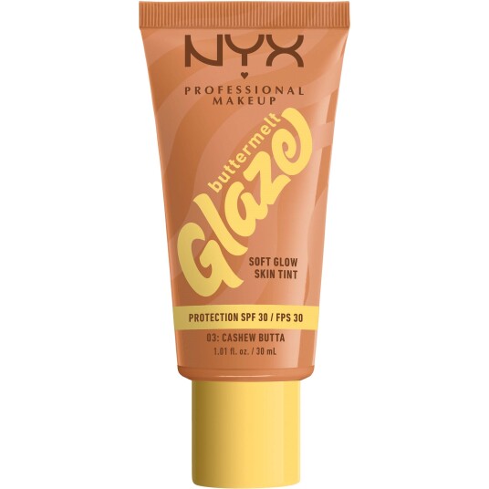 NYX Buttermelt Glaze SPF30 Foundation 03 Cashew Butta 30 ml - Fuktighetsgivende og Pleiende NYX Buttermelt Glaze SPF30 Foundation 03 Cashew Butta 30 ml - Fuktighetsgivende og Pleiende