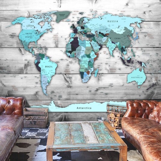 Fototapet World Map Blue Continents 400x280 - Artgeist sp. z o. o.