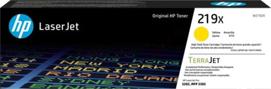 HP Toner 219X / W2192X Gul Høykapasitet (2.500 sider) Original