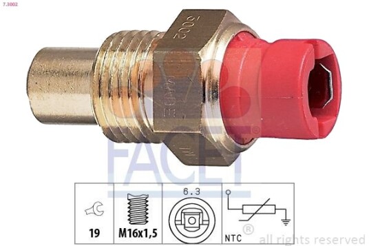 Sensor motortemperatur FACET 7.3002